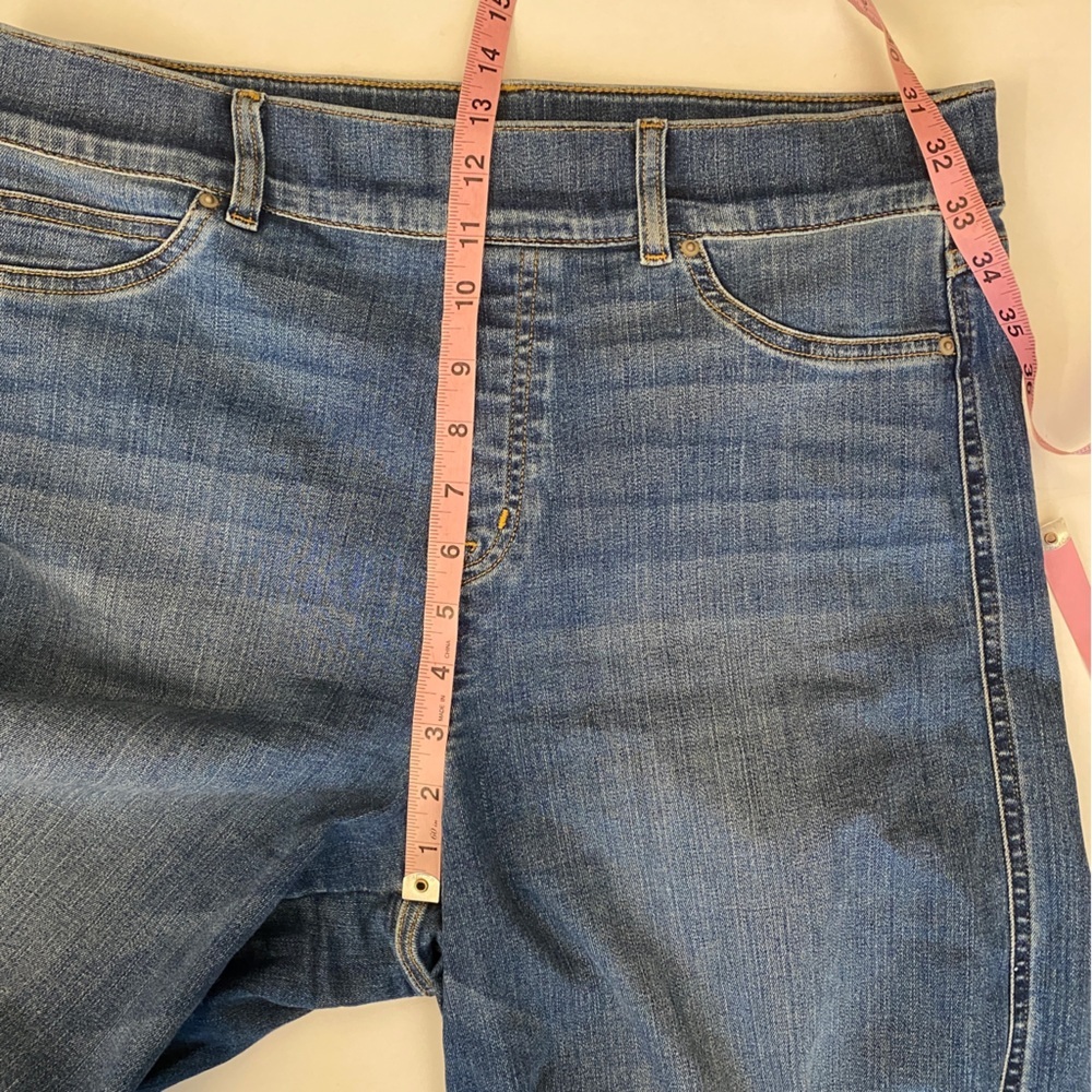 Spanx || Wide Leg Jeans Pull On Front Seam‎ Blue XL - Picture 7 of 8